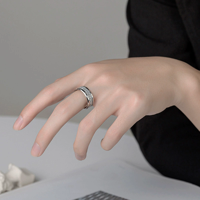 Men's Original Titanium Steel Ring - Ins Retro Branch Style - Image 3